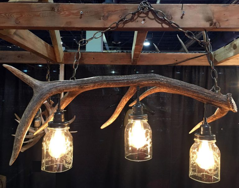 Custom Antler Chandelier with Mason Jars Antler Creek Wildlife Creations