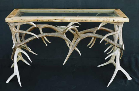 Elk antler and glass sofa table image