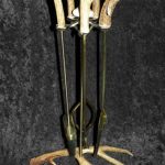 Fireplace tools with antler handles and antler stand image