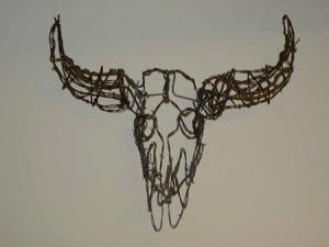 Bison skull wire sculpture image