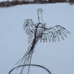Flying pheasant wire sculpture image