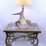 Moose antler lamp for sale and elk antler end table for sale