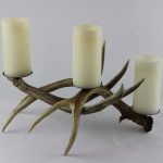 Mule Deer pillar candle center piece for rent for rustic montana wedding