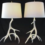 Mule Deer antler table lamp pair for sale