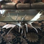 Custom made Moose antler and glass Coffee Table