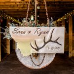 Custom metal and chain sign for montana hunter wedding