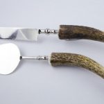 Wedding Serving Set with antler handles for rent for rustic montana wedding