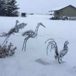 wire art in the snow